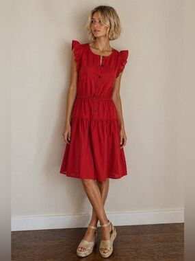 Trina Turk 100% Cotton Red Dress